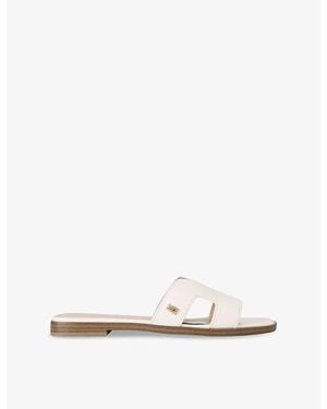 KG by Kurt Geiger Raven Faux-Leather Flat Sandals - White