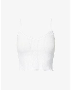 Cou Cou Intimates Pointelle Sleeveless Cotton Top - White