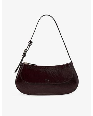 Mulberry Clovelly Patent-Leather Shoulder Bag - Brown