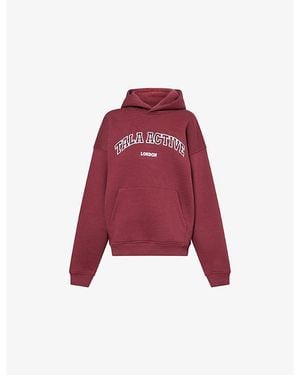 WE Are Tala Logo-Appliqued Oversized Cotton-Blend Hoody - Red