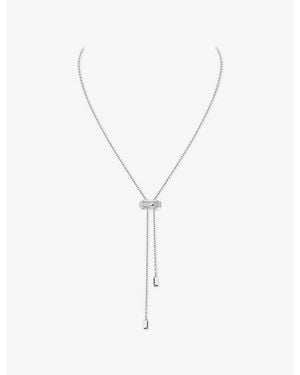 Messika Moderniste Pave Tie 18Ct And 0.10Ct Diamond Necklace - Metallic