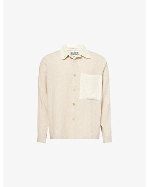 Kartik Research Crochet Pocket Long-Sleeve Cotton Shirt - Natural