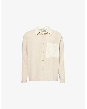 Kartik Research Crochet Pocket Long-Sleeve Cotton Shirt - Natural