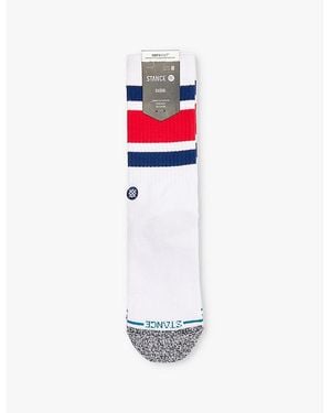 Stance Boyd Logo-Embroidered Crew-Length Cotton-Blend Crew Socks - White