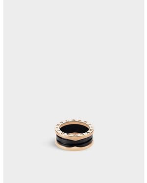 BVLGARI Womens B.zero1 18ct Rose-gold And Ceramic Ring 60mm - Multicolour