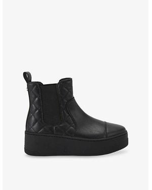 Carvela Kurt Geiger Connected Quilted Faux-Leather Ankle Boots - Black