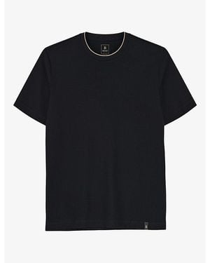 BOGGI Crewneck Regular-Fit Cotton And Silk T-Shirt - Black