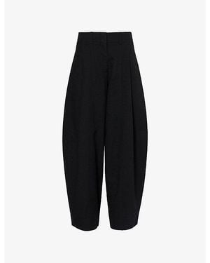 ME+EM Tailored Barrel-Leg Woven Trousers - Black