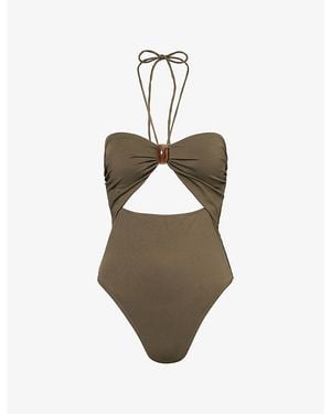 4th & Reckless Annie Gem Cut-Out Swimsuit - Green
