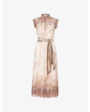 Zimmermann Alchemy Flutter Woven Midi Dress - Pink