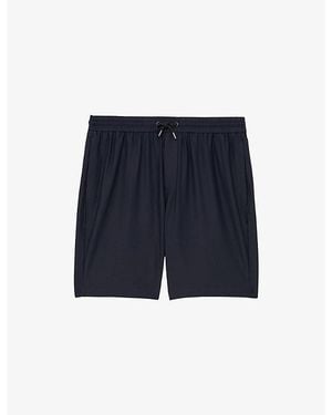 Reiss Ajay Seersucker Stretch-Woven Shorts - Blue
