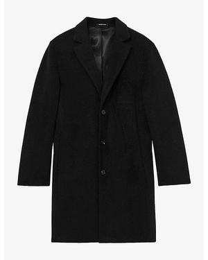 Reiss Knight Single-Breasted Wool-Blend Coat - Black