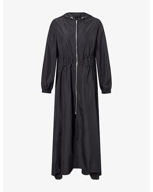 Kayanee City Cinched-Waist Soft-Shell Coat - Black