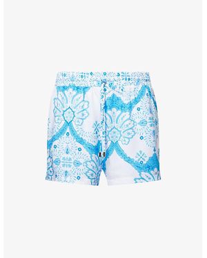 Melissa Odabash Annie-Print Woven Shorts - Blue