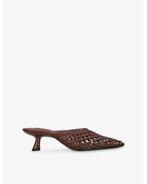 Simon Miller Knotted Gala Woven Heeled Mules - Brown