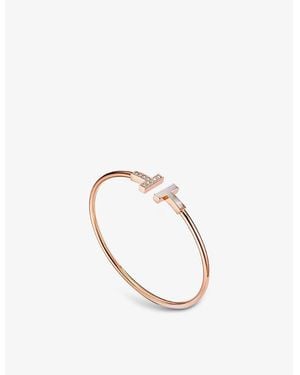 Tiffany & Co. Tiffany T Wire 18Ct Rose- 0.11Ct Diamond And Mother-Of-Pearl Bracelet - Natural