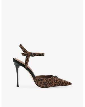 Kurt Geiger Eagle Point Heeled Suede Courts - White