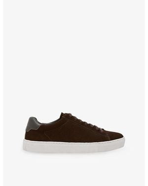 Reiss Finley Leather Trainers - Brown