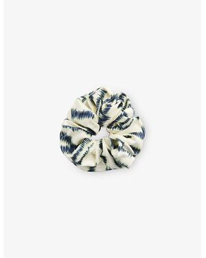 Whistles Abstract-Pattern Woven Scrunchie - White