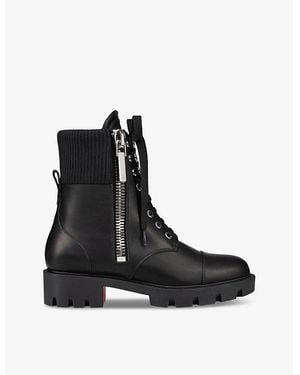 Christian Louboutin En Hiver Lug Leather Boots - Black