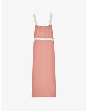 Reiss Wave Trim Midi Dress in Blue | Lyst Reiss Wave Trim Midi Dress in Blue | Lyst