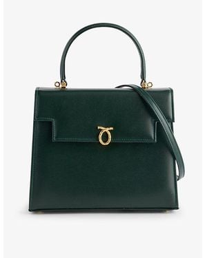 Launer Traviata Leather Top-Handle Bag - Green