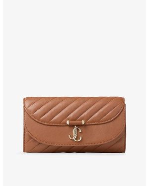 Jimmy Choo Curve Leather Wallet Chain - Brown