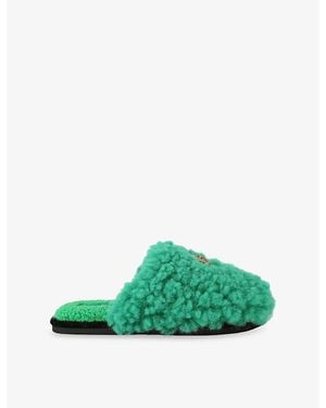 Kurt Geiger Kensington Faux-Shearling Slippers - Green