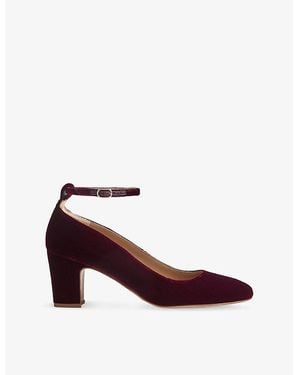 LK Bennett Lorena Heeled Velvet Pumps - Purple
