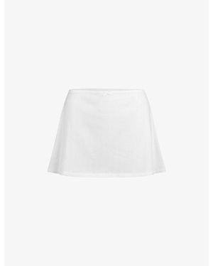 Skims Drop Needle Pointelle Cotton-Jersey Mini Skirt - White