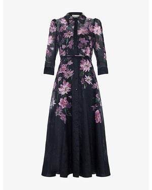 Phase Eight Anabelle Floral Woven Midi Dress - Blue