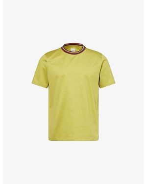 Paul Smith Stripe-Collar Cotton-Jersey T-Shirt - Yellow