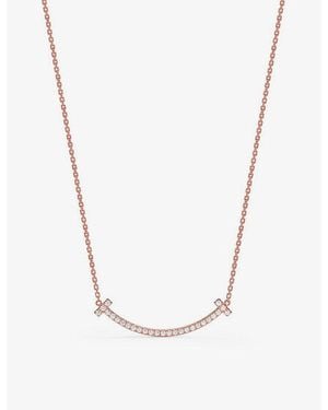 Tiffany & Co. Tiffany T Smile 18Ct Rose- And Diamond Necklace - White