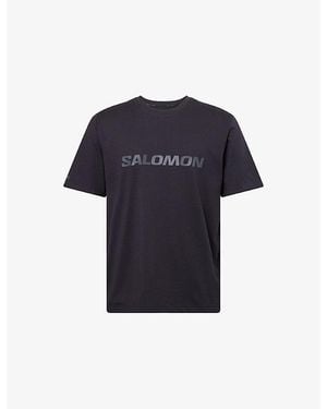 Salomon Logo-Print Short-Sleeve Cotton T-Shirt - Blue