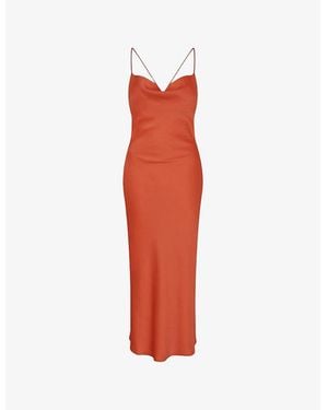 OMNES Riviera Sleeveless Satin Midi Dress - White