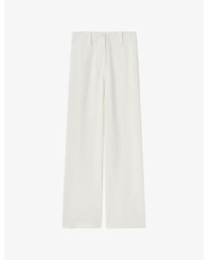 Claudie Pierlot Straight-Leg Pleated Lyocell-Blend Trousers - White