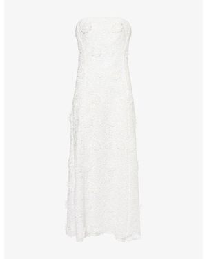 Huishan Zhang Tia Bandeau Lace Midi Dress - White
