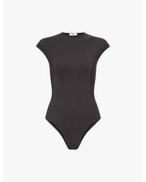 Agolde Agata Short-Sleeve Stretch-Jersey Bodysuit - Black