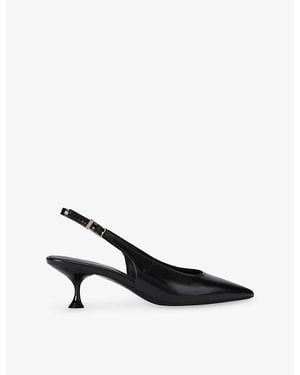Carvela Kurt Geiger Elisia Leather Sling-Back Courts - Black