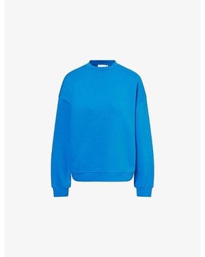 Sisters & Seekers Classic Crewneck Cotton-Jersey Sweatshirt - Blue