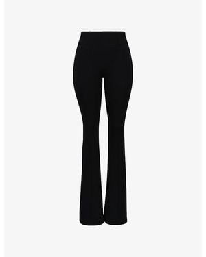 House Of Cb The Fitted Flared-Leg Stretch-Woven Trousers Xs (A-C Cup) - Black