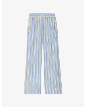 Zadig & Voltaire Poma Stripe-Print Cotton Trousers - Blue
