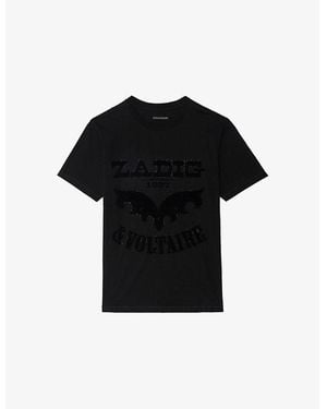Zadig & Voltaire Edwin Rhinestone-Embellished Short-Sleeve Cotton T-Shirt - Black