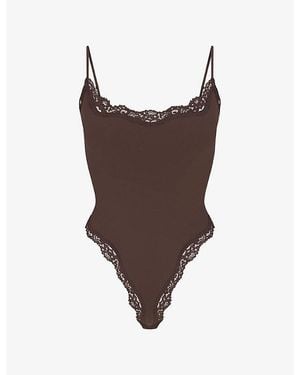 Skims Fits Everybody Lace-Trim Cami Body - Brown