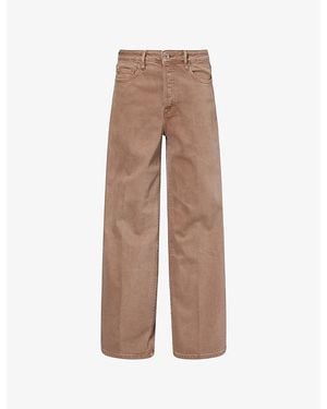 GOOD AMERICAN Vintage Wide-Leg High-Rise Stretch-Denim Jeans - Brown