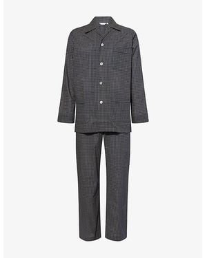 Derek Rose Nelson Striped Cotton Pyjamas - Grey