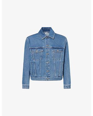 Loewe Anagram Embroidered Denim Jacket - Blue