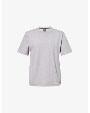 BOSS Structure Textured Cotton-Jersey T-Shirt - Blue