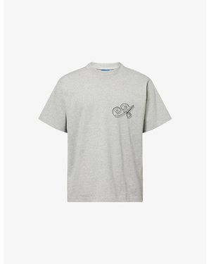 AWAKE NY Script Crewneck Cotton-Jersey T-Shirt - Grey