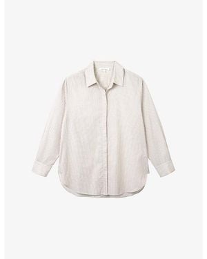 The White Company Striped Oversized-Fit Cotton Shirt - White